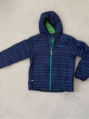 Stio Bright Green Kids Hooded Puffer Jacket